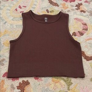 Aura Chocolate Sleeveless Crop Top